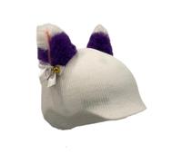 TISHITA Couvre-casque Ski Accessoire Knitted Chapeau Oreilles Animal Respirant Universel Décoratif Convient pour Animation Compétition Sports de Glisse, Oreilles Blanches et Violettes