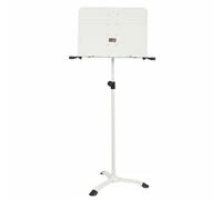 TISHITA de Musique Portable Réglable Support Partitions Plateau Large Trépied Trois Pieds Acier Caoutchouc Adapté aux Méthodes de Travail Formations Auditions, Blanc Nacré