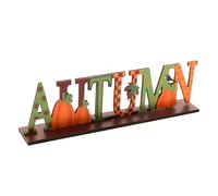 TISHITA Décoration de Plaque à Lettres Figurine pour Table Ornement D'Action de Grâces Décor de Fête Au Format Compact En Bois Approprié pour Maison, Style A