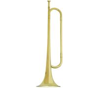 TISHITA d'Enfant Trompette Droit Bugle Cornet Enfant Son Clair Qui Porte Pavillon Évasé Construction Redressée Tubes Courbés Visibles Laiton Brillant, Doré