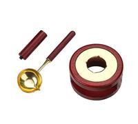 TISHITA Ensemble de Sceau de Cire Fourneau de Fusion Cuillère En Métal Manche de Tampon Outil pour Cacheter avec Finition Soignée Adapté pour Les Invitations, Ensemble de Poignées