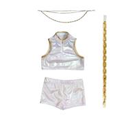 TISHITA Ensemble Performance Enfant avec Top à Col Haut et Short pour Scène Théâtrale et Événement Costumé, 130