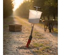 TISHITA Epandeur d'Engrais Manuel Semoir Planteur Mécanisme de Largage Précis sans Flexion Acier Carbone Manche Long Adapté aux Vergers Potagers Entretien du Jardin, Airplane Wo Bucket