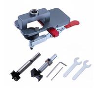 TISHITA Gabarit de Perçage pour Charnière 35mm Gabarit Foret Guide Accessoire en Alliage d'Aluminium Ajustable Traçage et, Perforateur De Charnière Réglable Gris Amélioré + Foret De 26 Mm