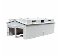 TISHITA Hangar de Train Miniature Remise Wagon Dépôt Ferroviaire Bâtiment Industriel Maquette N Favorisant la Mise en Scène des Voies Convient aux Fret et de Dépôt, Gris, Double Porte