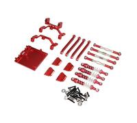 TISHITA Kit de Fixation D'amortisseur RC avec Biellette de Liaison et Support de Servo En Alliage D'aluminium pour Une Transmission de Puissance Fluid, Rouge