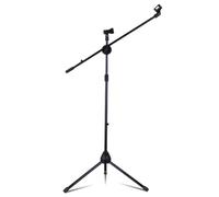 TISHITA Micro Stand de Trépied de Sol Support Perche Pied Colonne Centrale Réglable 80 à 180 Cm Construction Métal et Nylon Bras Extensible Adapté aux Studios Scènes Karaokés Réunions d'Entreprise