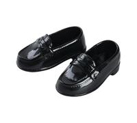 TISHITA Miniature Chaussures Figurine Femme Chaussures Accessoires Poupée Bottes en Cuir PU pour Collectionneurs Adapté pour Décoration Figurine, Noir