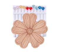 TISHITA Organisateur D'aiguilles En Bois avec 10 épingles à Tête Perlée, pour Couture et Broderie, Chrysanthème