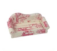 TISHITA Organiteur Bijx Canapé En Tissu Lin Élégant Présentoir à Bijx En Forme Canapé peu Encombrant pr Commode, Rouge
