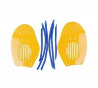 TISHITA Palette d'Entraînement Natation Palmes Main Pagaie Rame Fonction Hydrodynamique avec Trous de Courant et Sangles en Silicone Réglables Convient aux Adultes Enfants Piscines Triathlon , Jaune
