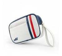 TISHITA Pochette de Golf Portable Trousse Étui Sac en Nylon Déperlant avec Dragonne et Bande Contrastée Fonction Légère pour Accessoires et Cosmétiques, Blanc