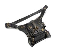 TISHITA Pochette de Taille Sac Banane Ceinture Sacoche Ceinture Sac Hanche Compacte et Structurée en PU et Polyester avec Chaîne Pendante et Décors