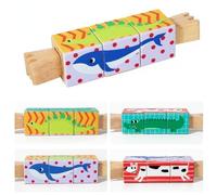 TISHITA Puzzle Bloc Rotatif pour Enfant Animaux Bois Jeu d'Assemblage Éducatif Manipulation Développement Imagination Adapté Maternelle, Style 4