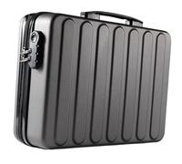 TISHITA Sac de Documents Valise de Fichiers Grande Capacité Imperméable en PVC avec Fermeture à Code Pratique pour Organisation des Papiers Convient Au Person, Gris Foncé