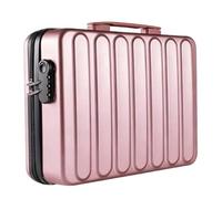 TISHITA Sac de Documents Valise de Fichiers Grande Capacité Imperméable en PVC avec Fermeture à Code Pratique pour Organisation des Papiers Convient Au Person, Or Rose