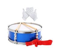 TISHITA Snare Drum Set Tambour Percussion Bâton Gants Sangle Acier Inoxydable Adapté pour Enfants Adultes Apprentissage Répétition Salle de Musique, Bleu