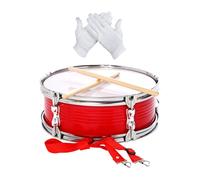 TISHITA Snare Drum Set Tambour Percussion Bâton Gants Sangle Acier Inoxydable Adapté pour Enfants Adultes Apprentissage Répétition Salle de Musique, Rouge