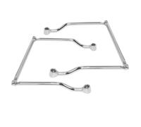TISHITA Support Sacoches en Fer Robuste pour Maintien s Bagages Souples avec Structure Tubulaire Fixations Circulaires pour Éviter Tout avec le Pneu Adapté , Électroplaqué Argenté, En Fer