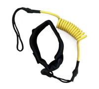TISHITA Surfing Leash Cordon de Surf Laisse de Planche Dragonne Attache Câble Spiralé Qui Reste Discret en Rame Extension Contrôlée 120cm Jonction TPU Épaisse, Yellow, Large Loop 120CM