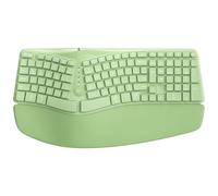 TISHLED Bow Split Clavier ergonomique sans fil avec repose-poignet et paume rembourrés, sans fil 2,4 G/Bluetooth/USB-C filaire, saisie naturelle confortable, compatible Windows/Mac/PC/ordinateur