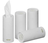 tishoo Mouchoirs en papier ultra-luxueux 4 plis enrichis en acide hyaluronique | Pour porte-gobelets de voiture, maison et voyage | 4 tubes x 40 feuilles | White/Pure