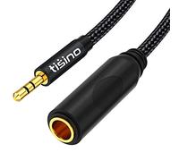 TISINO Adaptateur de casque 6,35 mm femelle vers 3,5 mm mâle, mini adaptateur stéréo 6,35 mm vers 3,5 mm pour amplificateurs, guitares, écouteurs, ampli etc. - 1,5 m