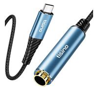 Tisino Adaptateur USB-C vers Jack 6,35 mm (1 m), 384 kHz/32 Bits, câble Adaptateur USB-C vers Jack stéréo TRS 6,35 mm pour Smartphone, Ordinateur Portable, amplificateurs, mixeurs, Home cinéma