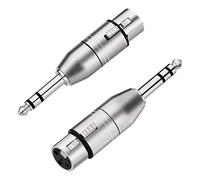 Tisino Adaptateur XLR femelle vers TRS 6,35 mm, adaptateur symétrique XLR femelle vers 6,3 mm mâle - 2 pièces