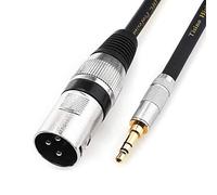 tisino Câble 3,5 mm vers XLR, prise mini-jack déséquilibrée 3,5mm vers adaptateur XLR mâle, cordon de microphone câble XLR - 3m