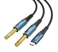 Tisino Câble audio USB C vers Jack 6,35mm, 3m Câble USB C vers TS pour la connexion de smartphones, tablettes et ordinateurs portables à un amplificateur, une table de mixage ou un haut-parleur