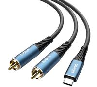 Tisino Câble audio USB C vers RCA (1m), câble double RCA vers prise USB C, séparateur stéréo en Y pour ordinateur portable/smartphone/lecteur DVD/amplificateur/enceintes et table de mixage