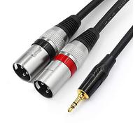 Tisino Câble de 3,5 mm vers XLR, câble de raccordement de câble de dérivation stéréo mâle de 3,5 mm à deux XLR - 1 mètre