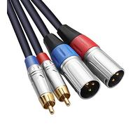 TISINO Câble double RCA vers XLR, 2 RCA vers 2 XLR mâles HiFi stéréo audio - Câble de microphone - Câble de chemin - 3 m