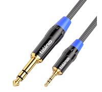Tisino Câble Jack 3.5mm vers 6.35mm Stéréo Jack, Cable Audio Jack 3,5mm vers 6,35mm Nylon Tressé pour Lecteurs de DVD, Haut-parleurs, Table de Mixage, Cinéma Maison etc. - 1M