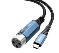 Tisino Câble microphone XLR vers USB C(0,5m), câble audio Hi-Fi amélioré pour enregistrement, câble microphone USB C pour micros dynamiques/enregistreurs/ordinateurs portables/tablettes