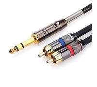Tisino Câble RCA Jack Audio 6,35mm TRS vers 2 x RCA Y Stéréo Adaptateur - 0,5 Mètre
