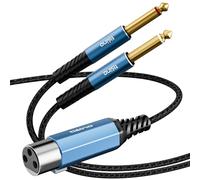 Tisino Câble répartiteur XLR femelle vers jack TS 6,35mm (2m), câble adaptateur convertisseur XLR femelle vers mono asymétrique 6,35mm pour claviers, synthétiseurs, boîtiers DI, tables de mixage