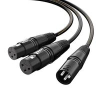 Tisino Câble Séparateur XLR, Câble XLR Double Femelle vers Mâle Câble en Y (2 femelles vers 1 mâle)- 1,5M