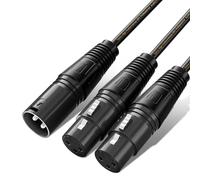 Tisino Câble Séparateur XLR, Câble XLR Double Femelle vers Mâle Câble en Y (2 femelles vers 1 mâle)- 50CM