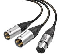 Tisino Câble Séparateur XLR, Câble XLR Femelle vers 2 Mâle Y Câble équilibré Micro Splitter Cordon Adaptateur Audio- 50CM