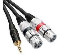 Tisino Câble XLR Femelle vers 3,5 mm, Câble Audio 2x XLR vers mini jack 3.5mm stéréo - 3m