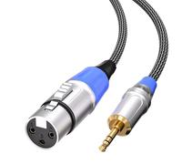 Tisino câble XLR Jack 3.5mm, Câble de microphone XLR Femelle vers 3,5mm mini jack pour caméscopes, appareils photo reflex numériques, appareil d'enregistrement d'ordinateur, etc.- 2M