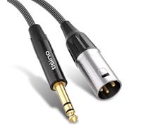 Tisino Câble XLR Jack, Câble XLR Mâle vers Jack 6.35 mm Stéréo TRS pour Hautparleur, Microphone, Amplificateur, Mixeur- 3M