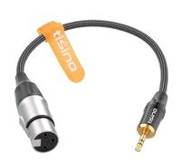 tisino Cable XLR vers Jack 3,5mm, symétrique XLR femelle vers mini jack stéréo 3,5mm pour microphones de studio ou à condensateur - 30 cm