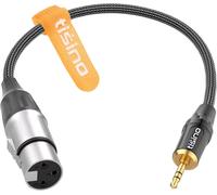 tisino Cable XLR vers Jack 3,5mm,symétrique XLR femelle vers mini jack stéréo 3,5mm pour microphones de studio ou à condensateur-30 cm