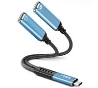 Tisino Répartiteur USB C 1 entrée 2 Sorties (0,2 m), Adaptateur Casque et Chargeur avec Charge Rapide PD 60 W pour iPhone 16/15, iPad, MacBook, Galaxy S24/S23 et Plus