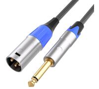 tisino XLR vers 6,3mm TS câble, 1/4" mono vers XLR mâle câble de connexion asymétrique xlr câble pour amplificateurs, instruments - 3m