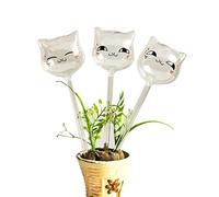 TiSkying Globes d'Irrigation Automatique en Forme de Chat, Ampoules d'Arrosage végétal Usine de Verre Transparent Système d'Auto-eau Globes d'Arroseurs, 3 Pièces