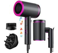 Tisoutec Seche cheveux ionique professionnel avec moteur AC 2400 W, diffuseur de cheveux 4 en 1, bouton chaud/froid, 3 niveaux de chauffage, 3 niveaux de vitesse, avec